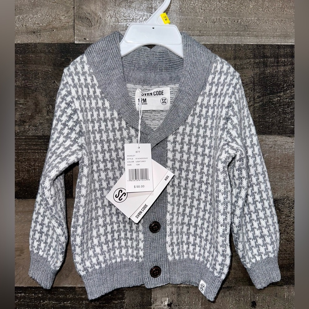 Sovereign code (SVRN Code) button up sweater 12 M NWT